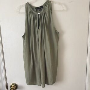 Sleeveless Olive Green Blouse